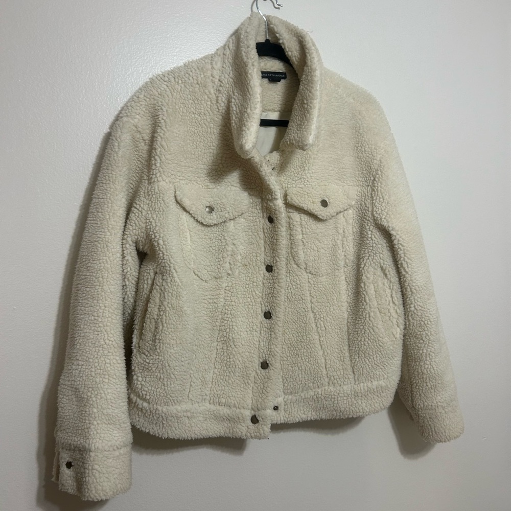 Saks Fifth Avenue Cream Teddy Jacket